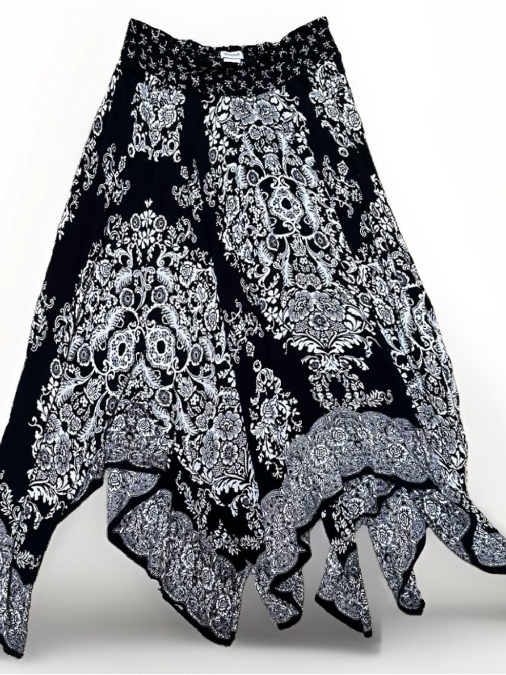 Vintage Y2K Sharkbite Handkerchief Hem Midi Skirt Fairy Grunge Whimsigoth Sz M